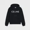 思琳/Celine 男士 CELINE棉质宽松卫衣 - 黝黑色 / 纯白色 2Y321670Q.38AW