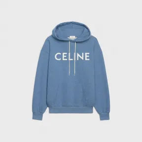 思琳/Celine 女士 CELINE棉质抓毛宽松连帽衫 - 蓝色 / 米白色 2Y369670Q.07BW