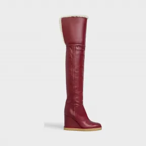 思琳/Celine 女士 Manon Wedge 小牛皮过膝靴 335373190C.28BD