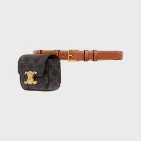 思琳/Celine TRIOMPHE标志印花牛皮革腰带式腰包 45BCN3AH2.38NO