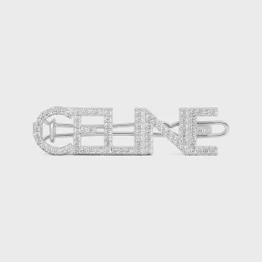 思琳/Celine MONOCHROMS铑银色饰面黄铜和水晶发夹 460WH6BCZ.36SI