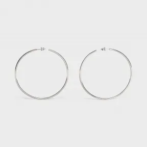 思琳/Celine 女士 Simple Forms银色饰面黄铜圆形圈式耳环 46N286BRA.36SI
