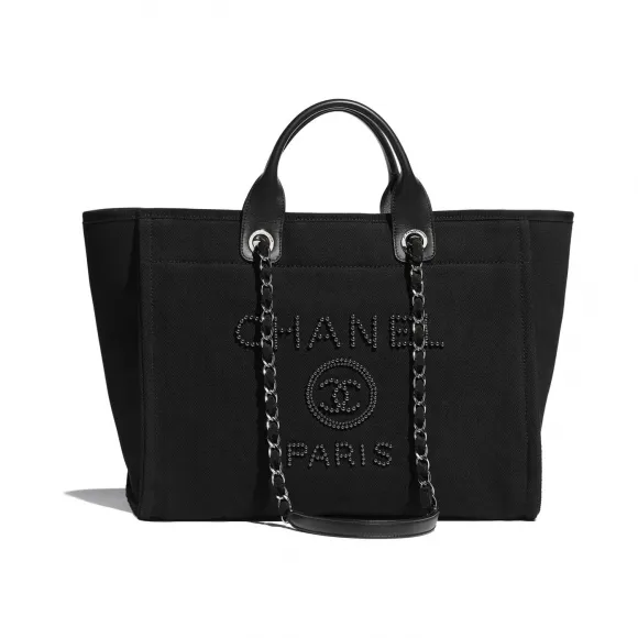 香奈儿/Chanel 购物包  混合纤维、人造珍珠与银色金属  黑 A66941-B03181-94305