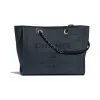 香奈儿/Chanel 购物包  混合纤维、小牛皮与金色金属  海军蓝 A67001-B03434-N7384