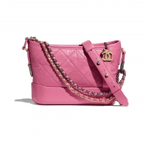 香奈儿/Chanel 香奈儿GABRIELLE小号流浪包  aged calfskin  smooth calfskin  gold-tone  silver-tone & ruthenium-finish metal  粉红 A91810-Y61477-5B648