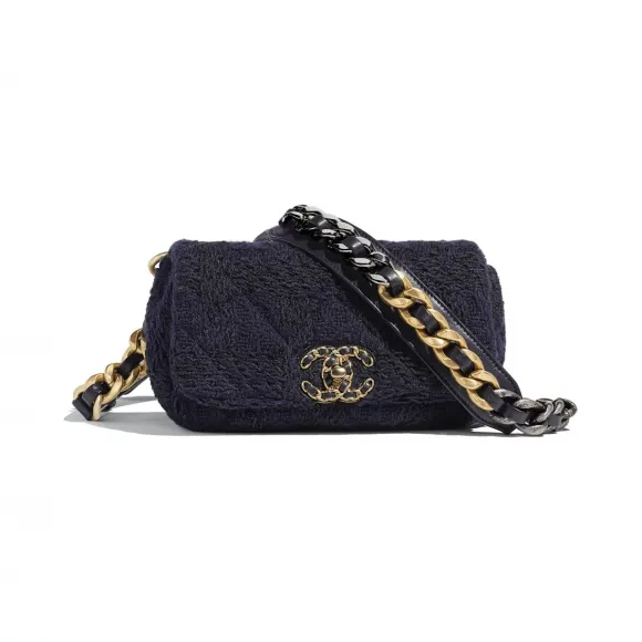 香奈儿/Chanel 海军蓝与黑. CHANEL 19腰包 AS1163_B01624_MH059