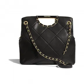 香奈儿/Chanel 购物包  颗粒压花小牛皮与金色金属  黑 AS1469-B02346-94305