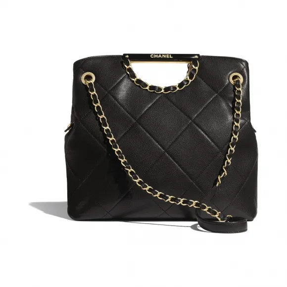 香奈儿/Chanel 购物包  颗粒压花小牛皮与金色金属  黑 AS1469-B02346-94305