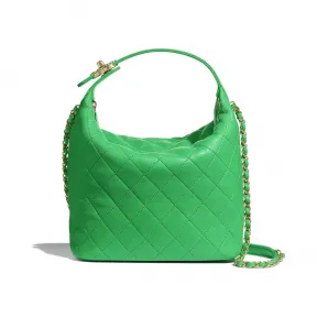 香奈儿/Chanel 大号嬉皮包  小羊皮与金色金属  绿 AS1747-B02874-N6512