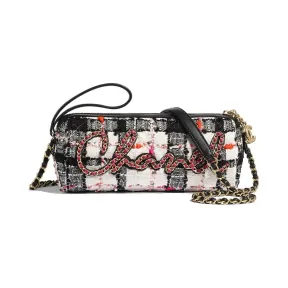 香奈儿/Chanel 保龄球包  斜纹软呢、小牛皮与金色金属  白、黑、粉红与橘 AS1779-B03020-N6791