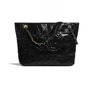 香奈儿/Chanel 购物包  亮色复古小牛皮、金色金属、银色金属与钌色金属  黑 AS1875-B03408-94305