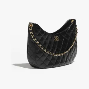 香奈儿/Chanel 大号嬉皮包 羊皮革与金色金属 黑 AS4749B1584594305