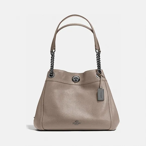 蔻驰/Coach 抛光粒面皮革EDIE单肩包 36855 DKFOG