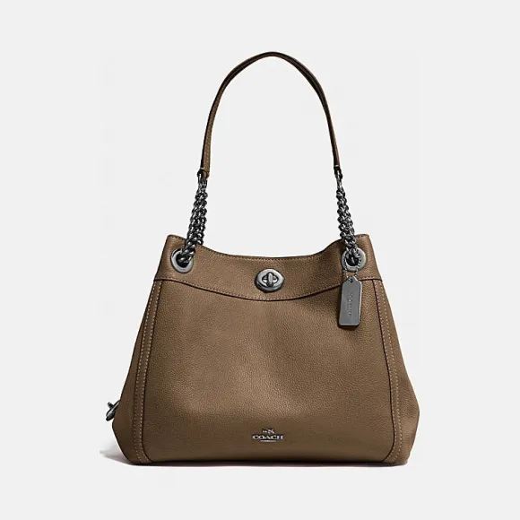 蔻驰/Coach 抛光粒面皮革EDIE单肩包 36855_DKLIQ