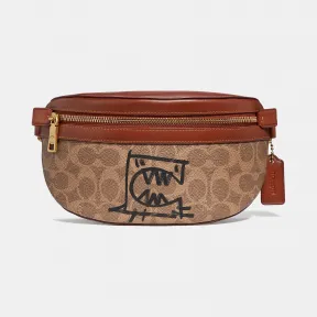 蔻驰/Coach REXY BY GUANG YU经典标志帆布腰包 73939 B4NQ4