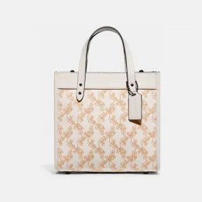 蔻驰/Coach V5+粉笔白色 混合材料 马车图案印花FIELD 22号托特包 CD750-V5CHK