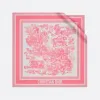 迪奥/Dior Dior 印花方巾 70 厘米象牙色和牡丹粉色桑蚕丝斜纹面料 Sauvage 茹伊印花 21JOU070I602_C405_TU