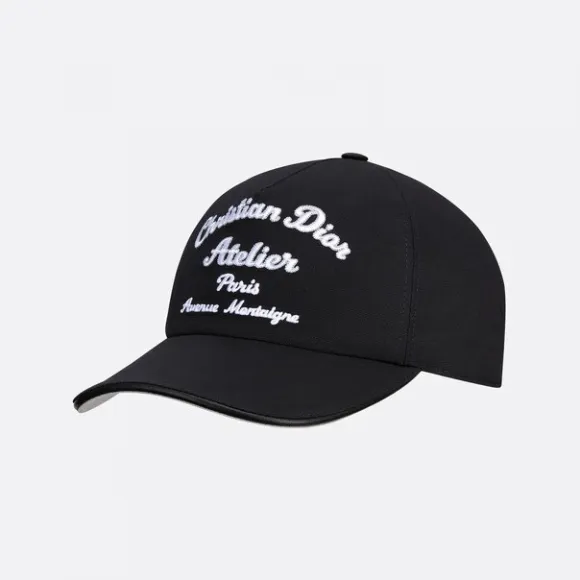 迪奥/Dior 棒球帽 黑色棉质帆布Christian Dior Atelier标志 243C904A4511_C988_TS