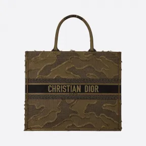 迪奥/Dior Dior Book Tote 绿色迷彩刺绣托特包 M1286ZWAH-M042