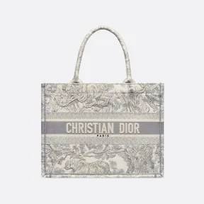 迪奥/Dior 小号灰色 Toile de Jouy 刺绣 Dioriviera Dior Book Tote 托特包 M1296ZTDT-M932