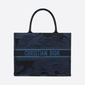 迪奥/Dior Dior Book Tote 小号蓝色迷彩刺绣托特包 M1296ZWAH-M928