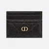 迪奥/Dior Dior Caro 五格卡夹 黑色柔软牛皮革藤格纹 S5130UWHC_M900_TU