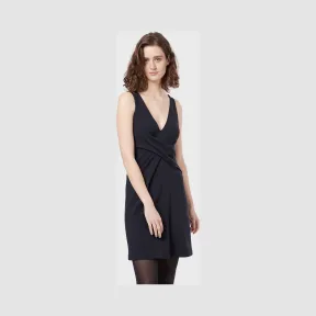 安普里奥·阿玛尼/Emporio Armani 楼梯布效果平纹裹身裙 34971846fk