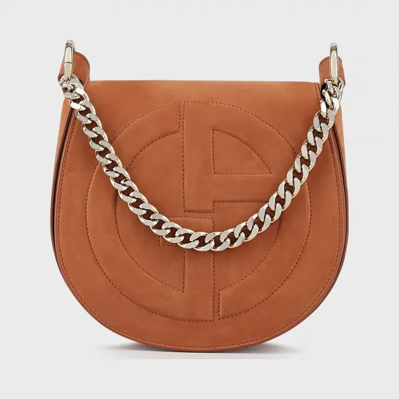 乔治阿玛尼/Giorgio Armani 绒面革单肩包带印花 GA 标识 45477438to