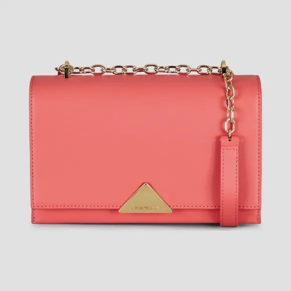 安普里奥·阿玛尼/Emporio Armani 配链条肩带光滑皮革单肩包 45444051nb