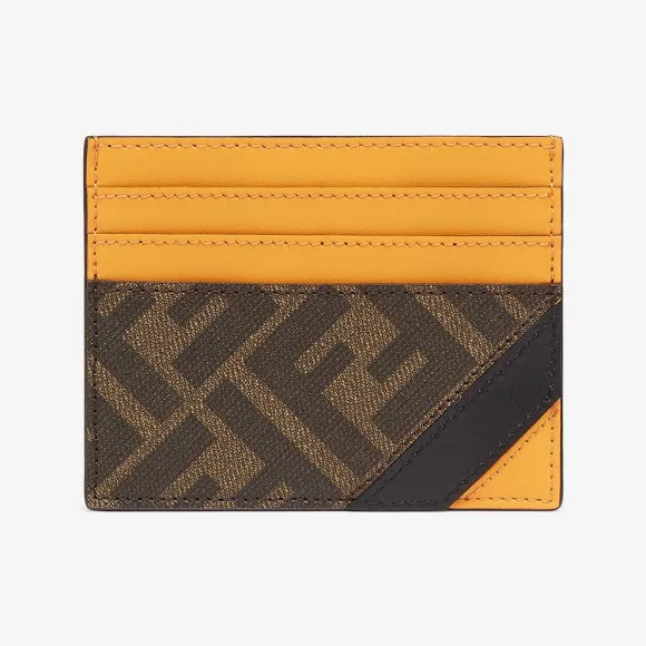 芬迪/Fendi 斜对角卡夹-棕色布料卡夹-男士卡夹 7M0164A9XSF1KJS 8056582759593