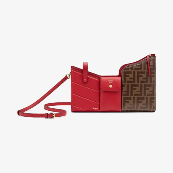 芬迪/Fendi 红色皮革信差包 8BS025A5MPF14TP