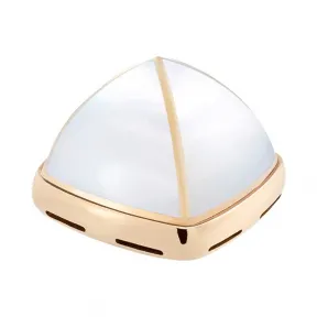 斐登/Fred 18k黄金底座珠母贝凸圆形宝石 4B0821