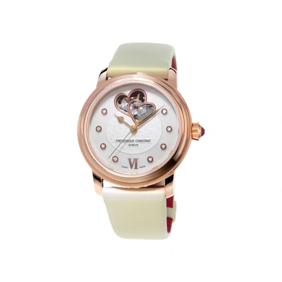 康斯登/Frederique Constant 世界心脏组织联会女装腕表 34MM 镀玫瑰金不锈钢 自动机械机芯 女表 FC-310WHF2P4