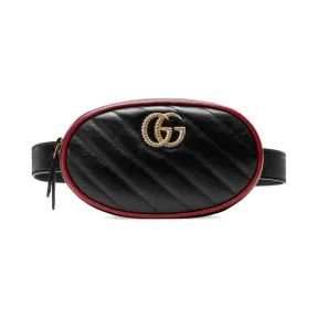 古驰/Gucci 黑色 皮革 女士 腰包 476434-0OLFX-8277