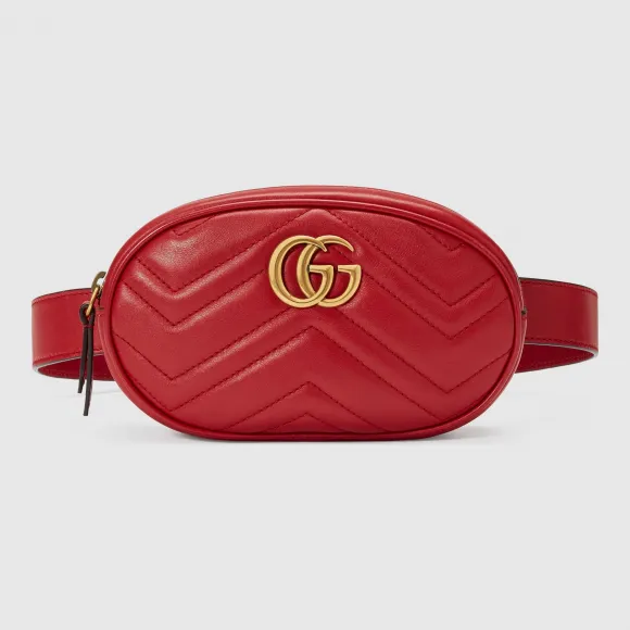 古驰/Gucci GG Marmont系列绗缝皮革腰包 476434 DSVRT 6433