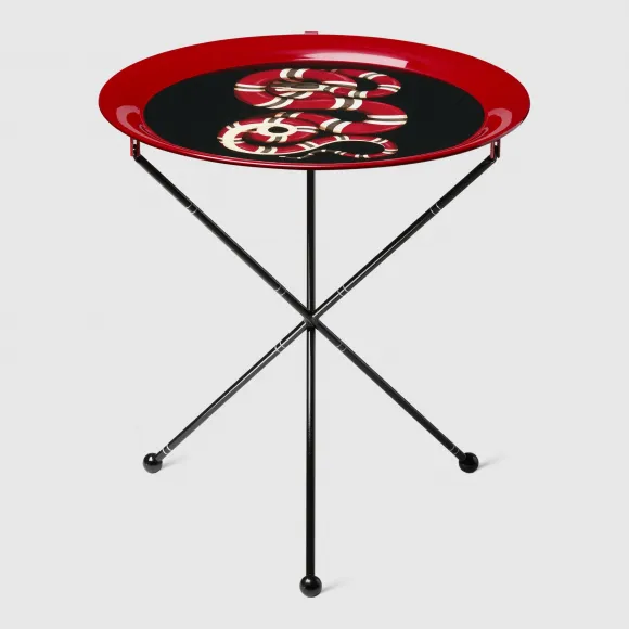 古驰/Gucci 珊瑚蛇印花金属折叠餐桌 482764 ZAM03 6440