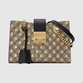 古驰/Gucci Padlock系列小号GG蜜蜂肩背包 498156-9F26G-8319