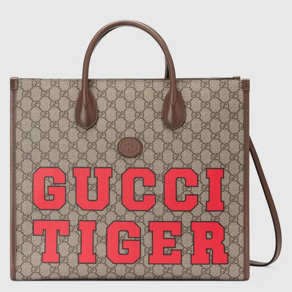古驰/Gucci Gucci Tiger GG中号托特包 687827-US7EC-9396