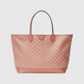 古驰/Gucci 粉色帆布Ophidia系列GG大号托特包 741424-FACC5-5748