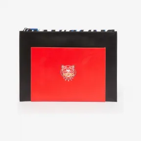 凯卓/Kenzo 女士 黑色 皮包 Tiny Tiger A4皮革手拿包Exclusive Capsule F955PM312LO1.99.TU