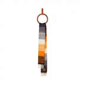 罗意威/Loewe 28X185 Mohair Scarf Stripes多色/橘色 910.10.207