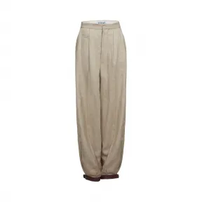 罗意威/Loewe Balloon Trousers Leather Hem褐色 D2172023FA