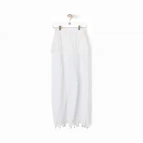 罗意威/Loewe Lace Petal Skirt白色 D2295340FA