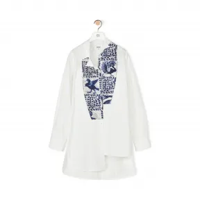 罗意威/Loewe Asymmetric Shirt Animals白色/蓝色 S2109770AK