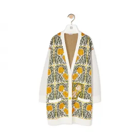 罗意威/Loewe Oversize Cardigan Flowers白色/黄色 S3108010SM