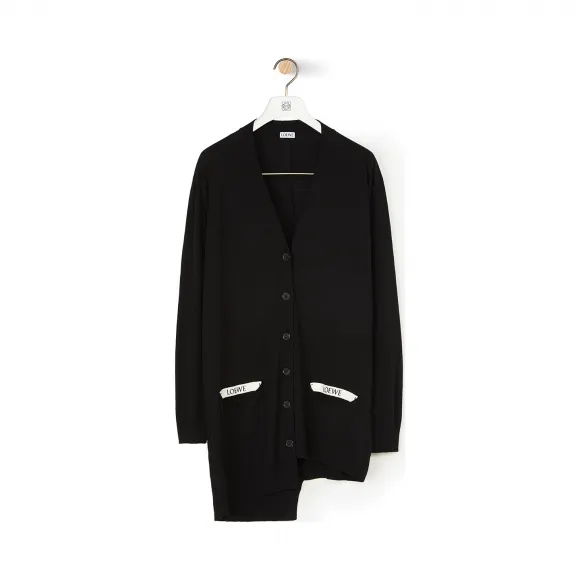 罗意威/Loewe Asymmetric Loewe Cardigan黑色 S3108100SM