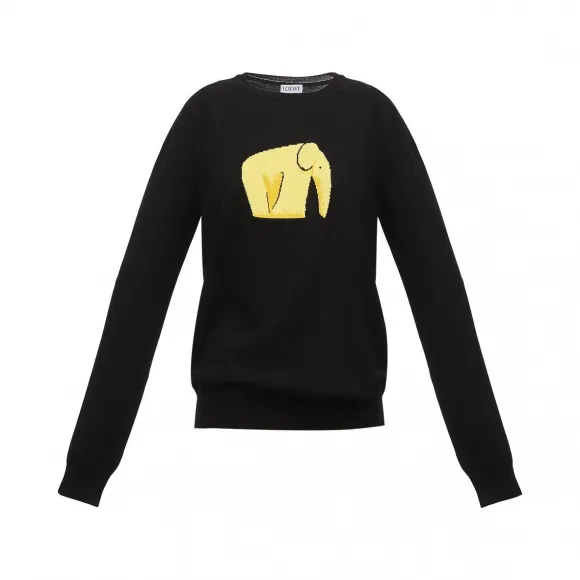 罗意威/Loewe Elephant Jacquard Sweater黑色 S3179440SM
