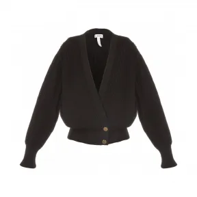 罗意威/Loewe Cropped Pleated Cardigan靛蓝色 S3269060SM