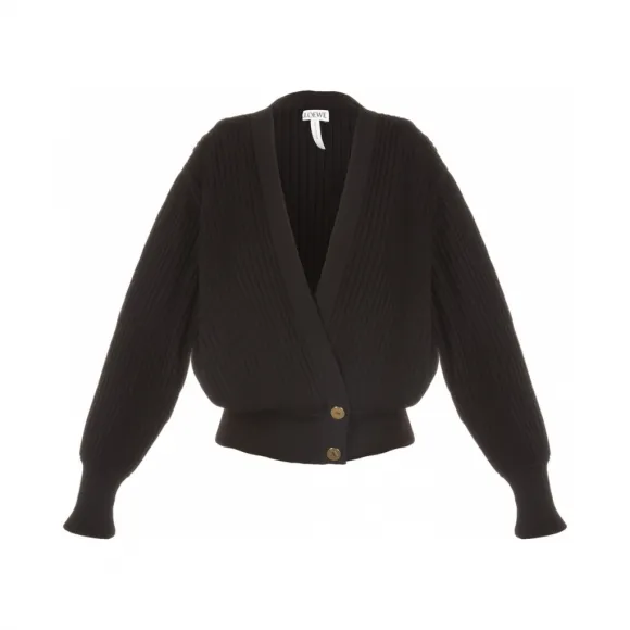 罗意威/Loewe Cropped Pleated Cardigan靛蓝色 S3269060SM