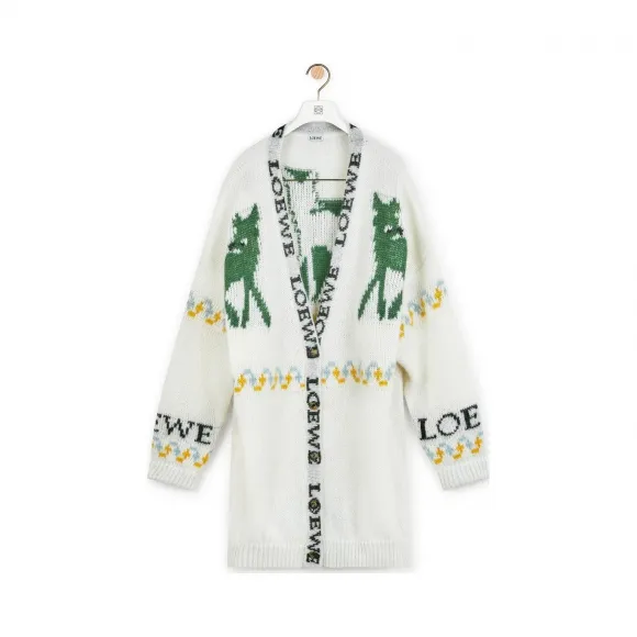 罗意威/Loewe Deer Oversize Cardigan淡褐色 S3298350SM